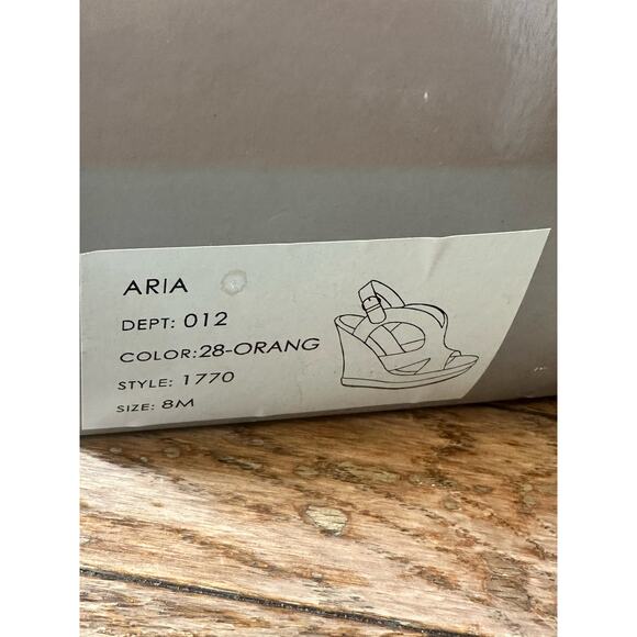 Bakers Snakeskin & Suede Wedge High Heel Open Toe Shoes Sz. 8 in Box Orange - Picture 7 of 16